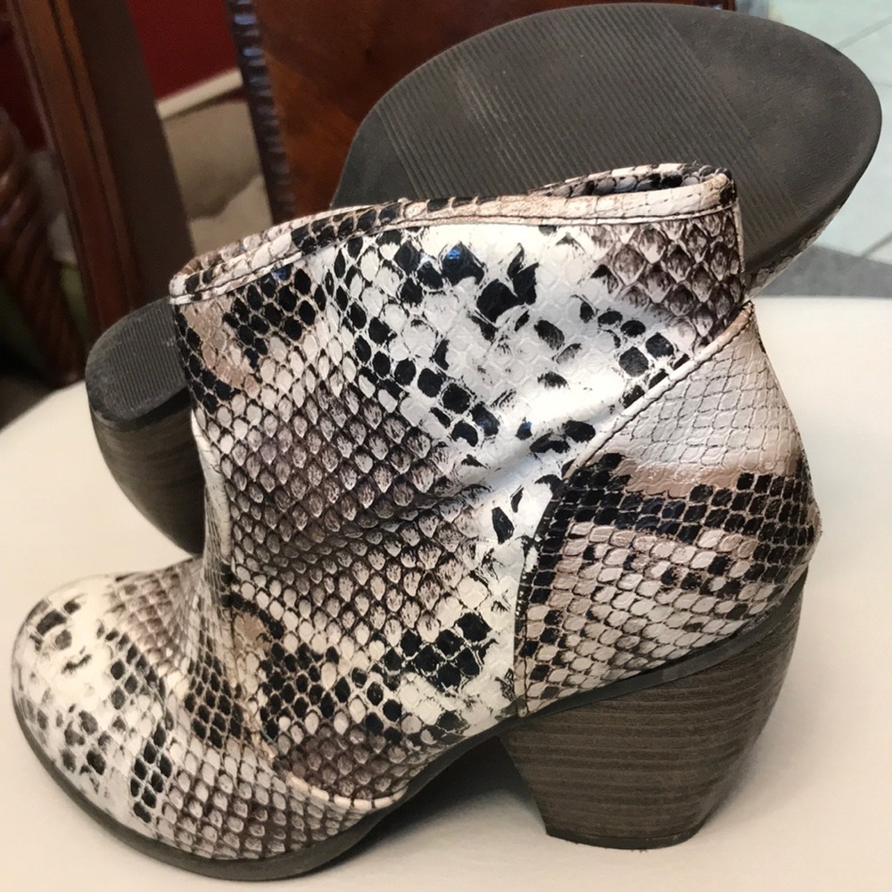 Snakeskin Print Ankle Boots